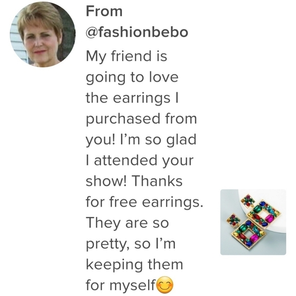 Golden Pastel Rhinestone Geometric Statement Earrings - Picture 9 of 12